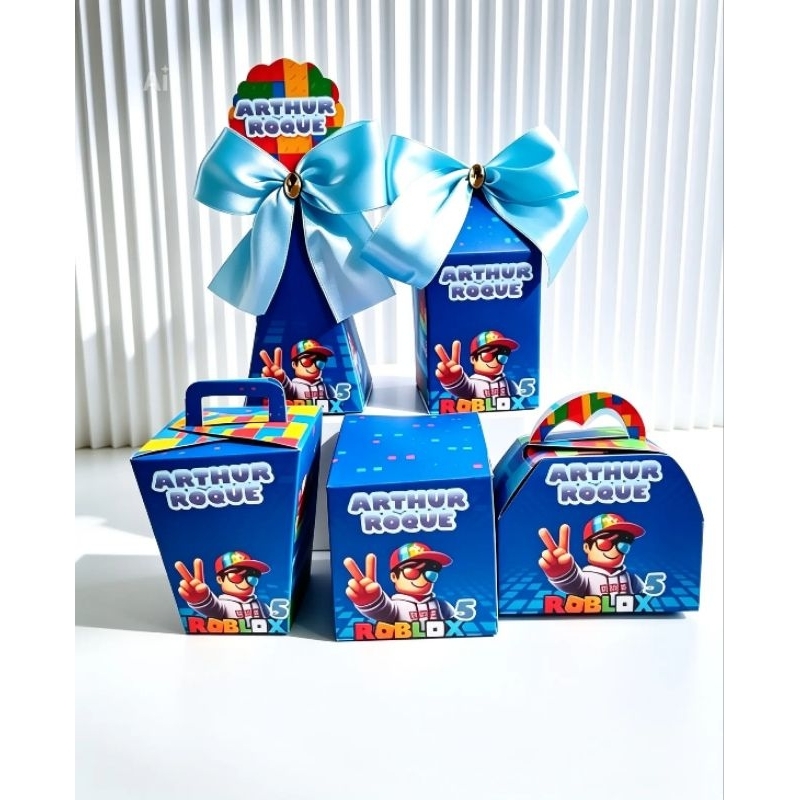 Kit Caixas Personalizadas Roblox - Lembrancinha Festa Aniversário Infantil - Qualquer Tema