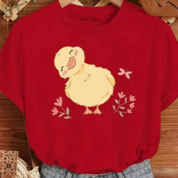 Camiseta Infantil Pintinho Fofo 100% Algodão Manga Curta Unissex Casual