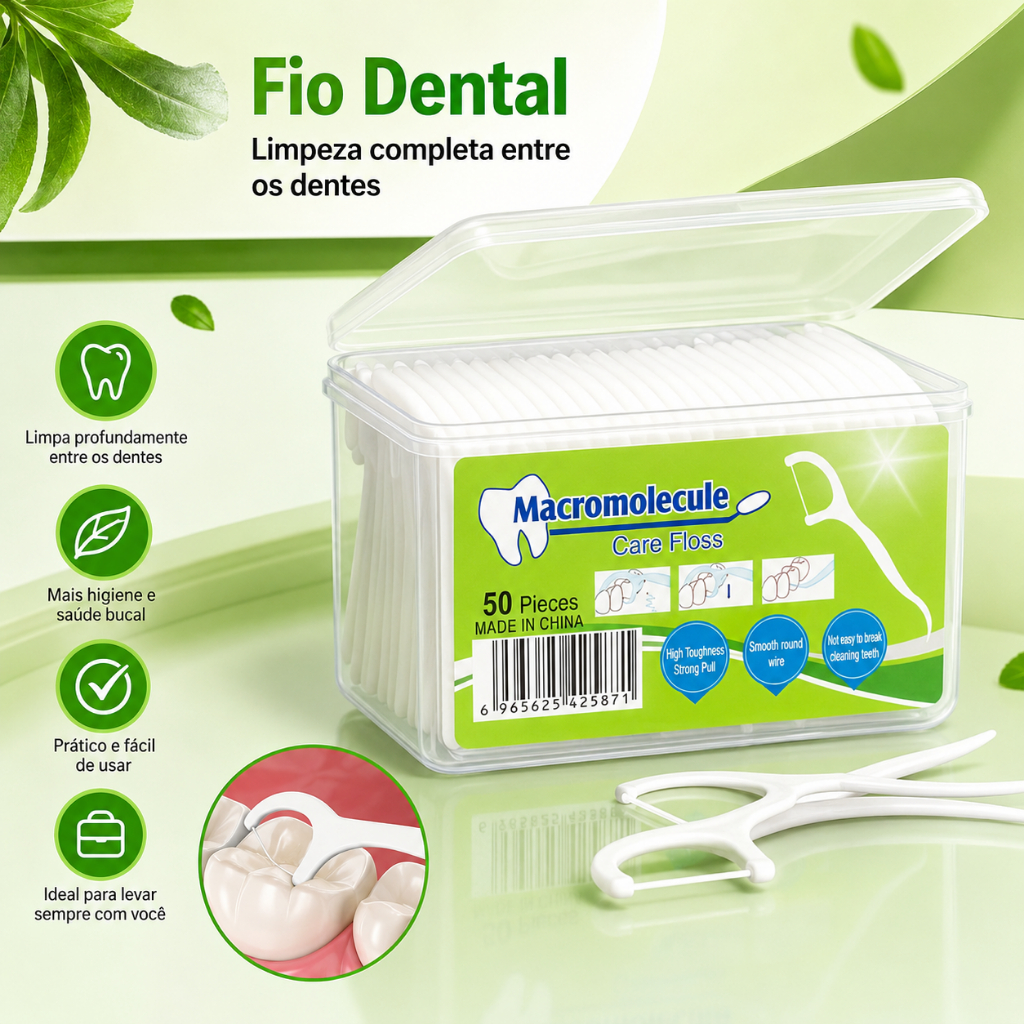 Kit Fio Dental Ultrafino Escova De Limpeza Interdental Pick Oral Higiene e Cuidado