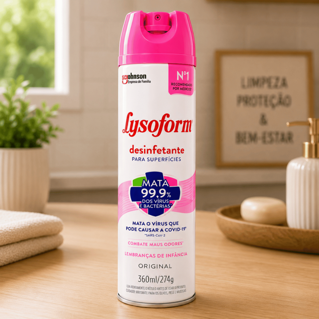 Desinfetante Lysoform Aroma Lembrança de Infância 360ml - Elimina Germes e Odores, Seguro para Pets