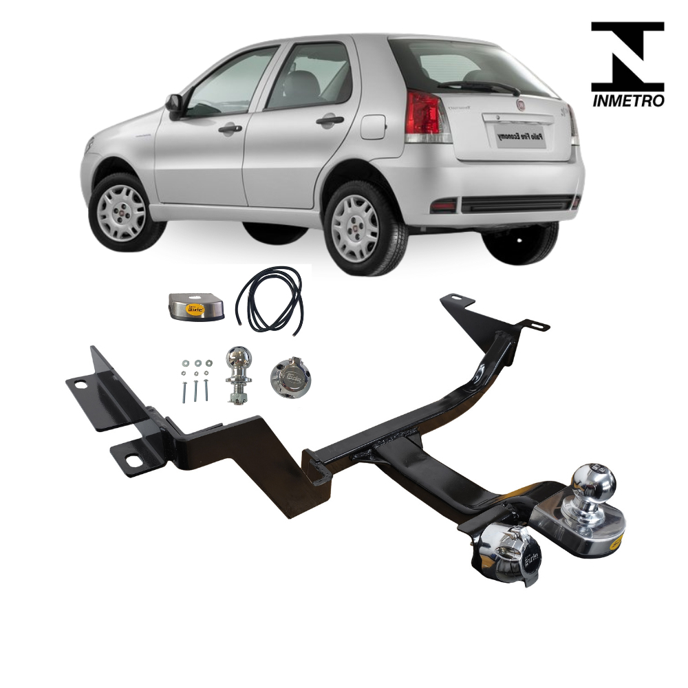 Engate reboque PALIO NOVO 2004 até 2019 Brucke Capacidade 700kg Homologado Inmetro Kit Completo