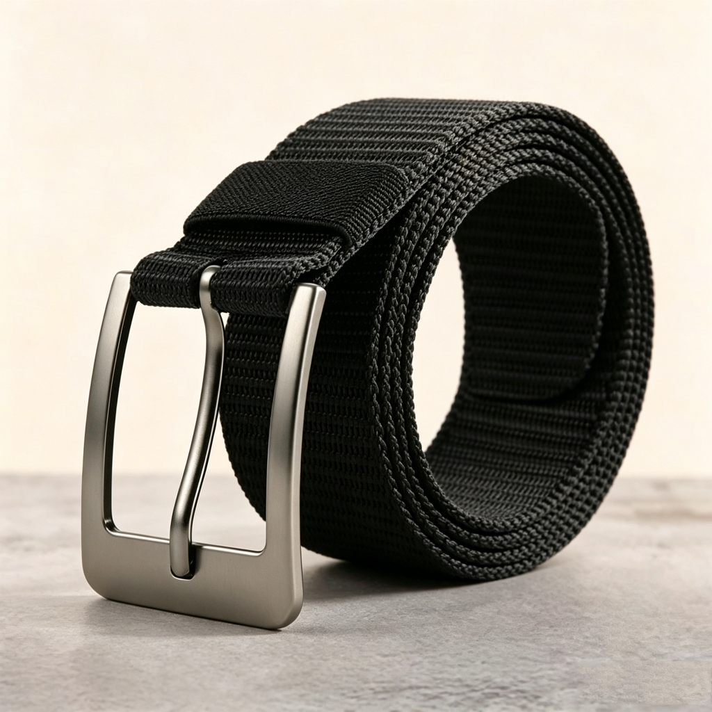 Cinto De Lona Respirável Masculino – Fivela Pin-Lock E Design Moderno De Ilhós Para Caminhadas/Academia/Comuta ，cinto