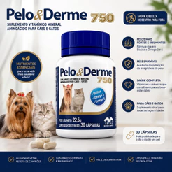 Pelo E Derme 750 - 30 Capsulas Suplemento Cães E Gatos Vetnil