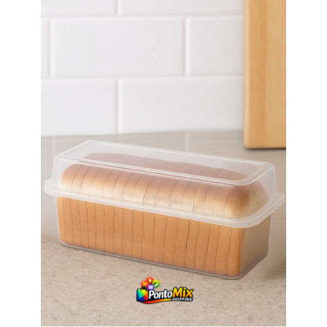 Porta Pao Para Pao De Forma Usual Utilidades Organizador Caixa Plastico Livre BPA Cozinha Mesa Cafe Da Manha