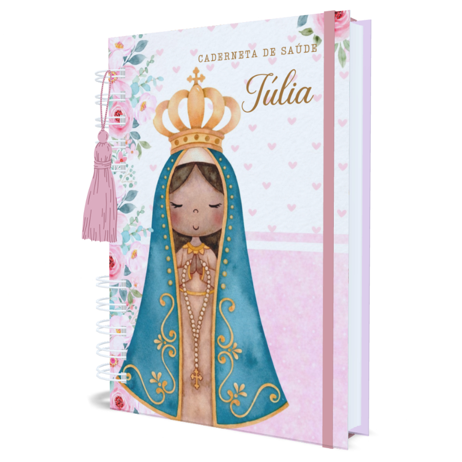 Caderneta De Vacinação Personalizada Bebê Menina Capa Dura Com Nome Atualizada Nossa Senhora