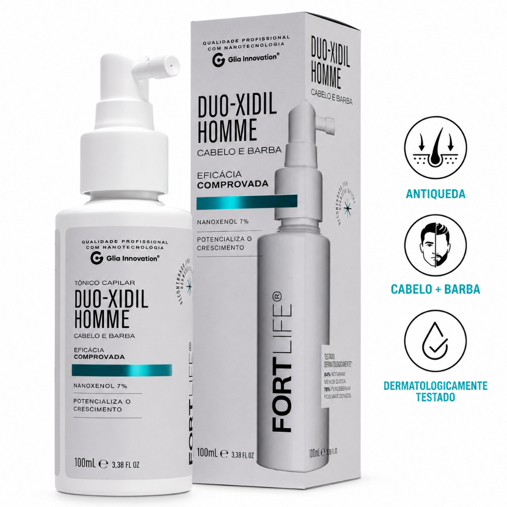Duo-Xidil 7 %  Spray HOMME 100ml Cabelo e Barba Tônico Capilar FORTLIFE