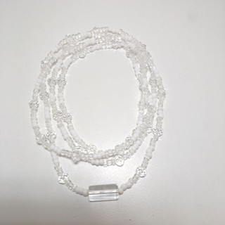 Guia de Oxalá Luxo – Miçangas Brancas, Cristais Transparentes e Firma de Murano/ fio de conta/ Umbanda/Candomblé