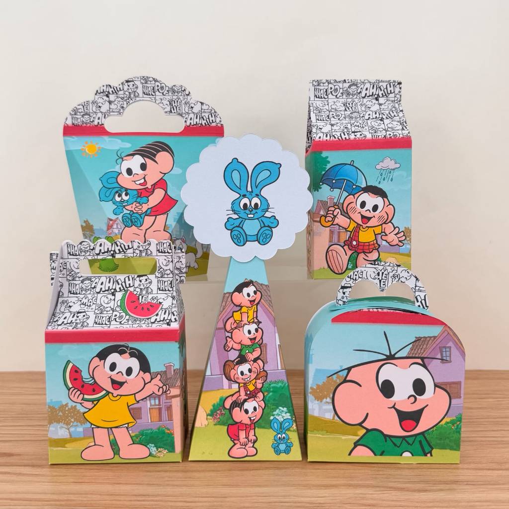 KIT FESTA PRONTA ENTREGA TURMA DA MÔNICA Personalizado PEGUE E MONTE Lembrancinhas - Caixinhas