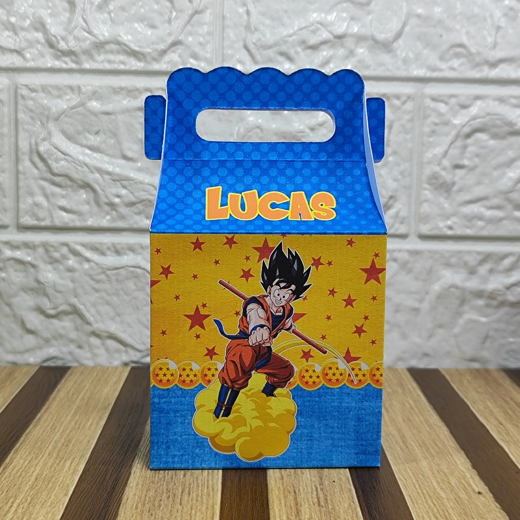 Caixa maletinha personalizada Dragon Ball Z lembrancinha surpresa aniversário infantil PEGUE E MONTE