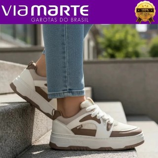Tênis Via Marte Feminino Original Casual Urbano Moderno Confortável Leve Passeio Dia a Dia Trabalho Fashion