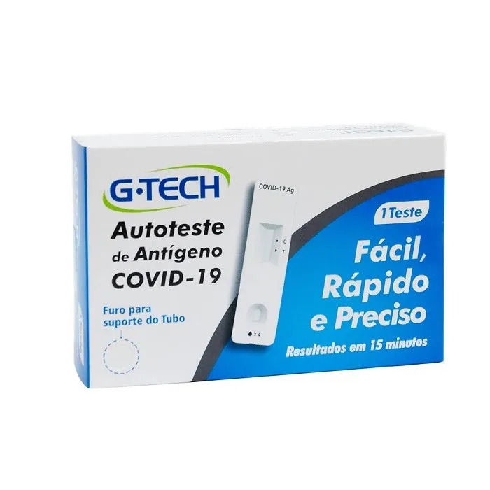 Autoteste Covid-19 G-Tech Antígeno Swab Nasal Rápido 1 Teste