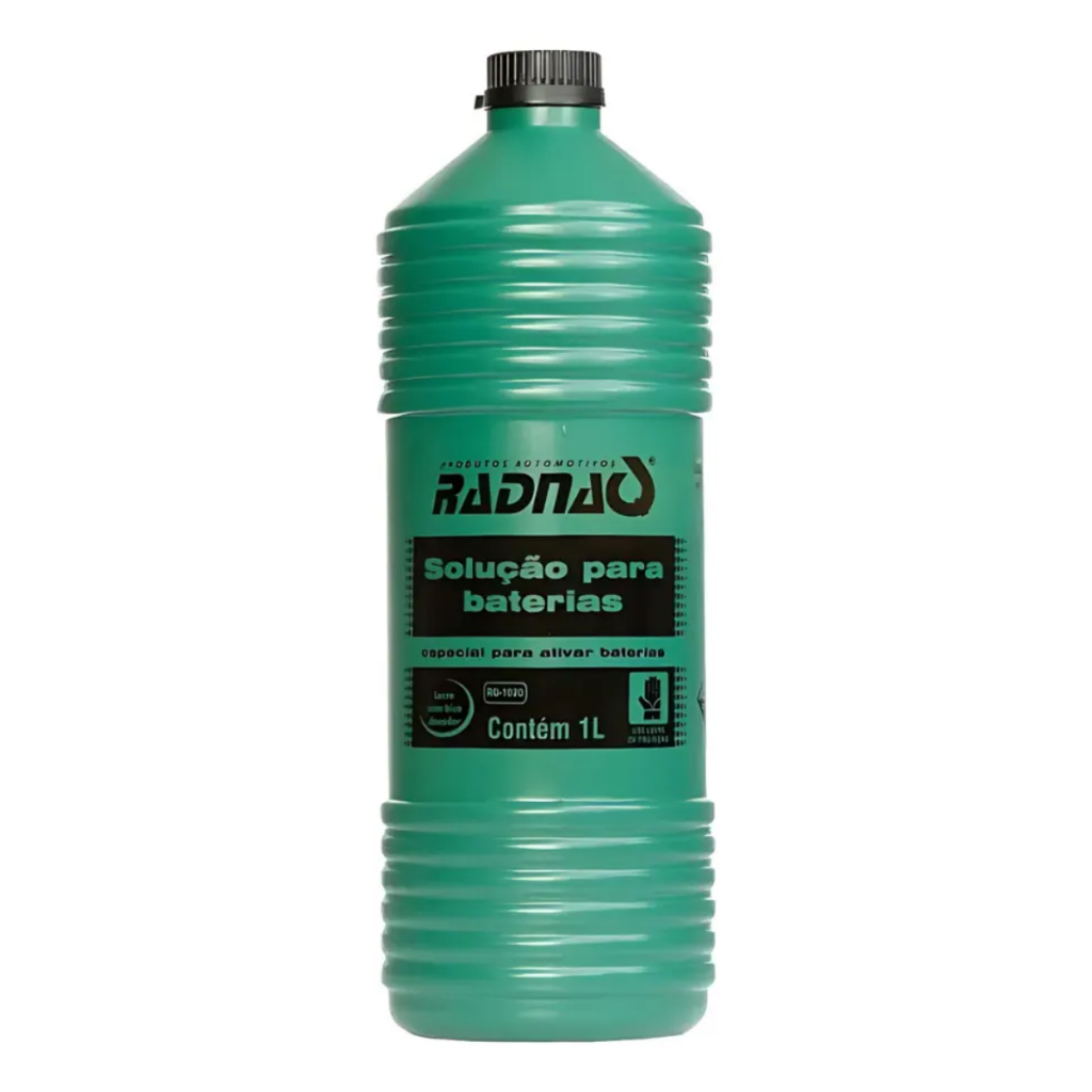 Kit 02 Solução De Acido Para Bateria Radnaq 1 Litro Rq1020 Uso Geral Cor Agua