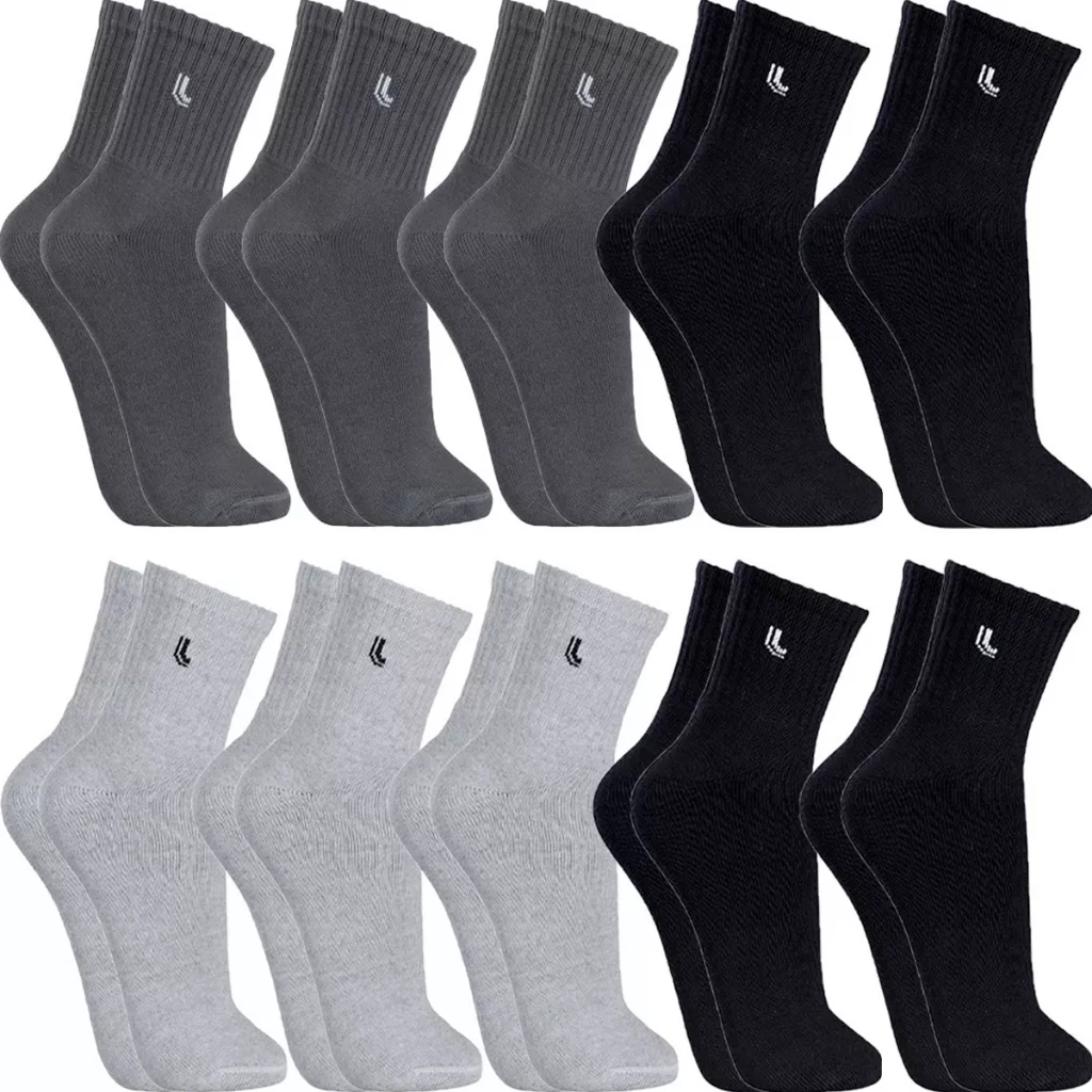 Kit 10 Pares Meias Lupo Originais Cano Médio Alto Algodão Masculina Feminina Meia Atoalhada Grossas — imagem 1