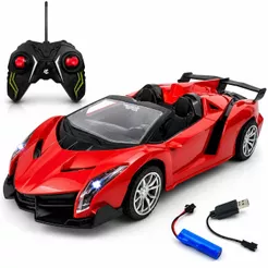 Carrinho De Controle Remoto Esportivo Recarregável Com Farol Led E Design Conversível De Alta Performance