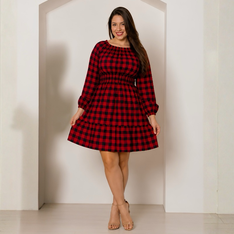 Vestido Xadrez Feminino Festa Junina Look Junino São João Modesto Caipira LookDoDia