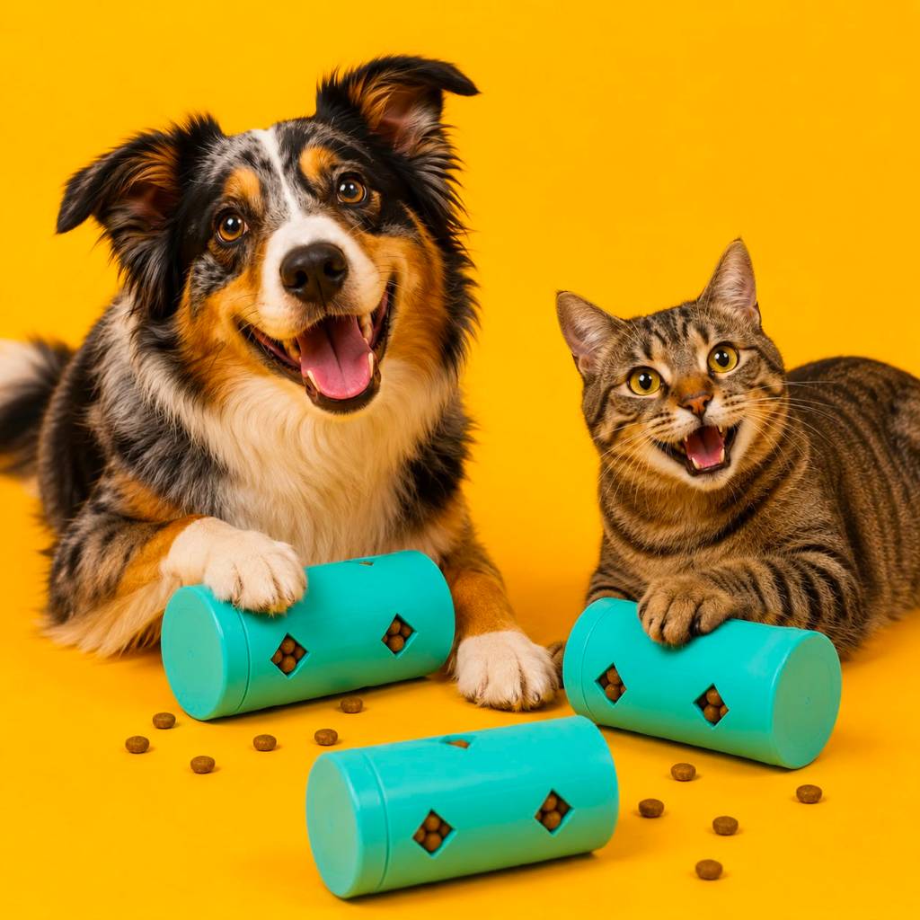 Brinquedo Interativo para Cães e Gatos Comedouro Interativo Porta Petisco Dispenser de Ração