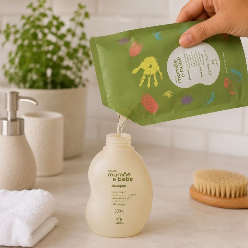 Refil  Shampoo ou Condicionador200ml:  Mamãe e Bebê  - A Escolher