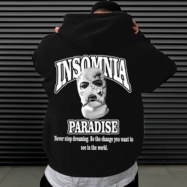 Blusa Moletom Canguru Streetwear INSOMNIA Unissex Masculino e Feminino Flanelado Urbans Blusa de Frio Estampado