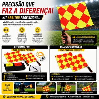 1 Par Bandeira De Árbitro cartão apito Esportiva Com Alça De Aço Inoxidável Juiz profissional