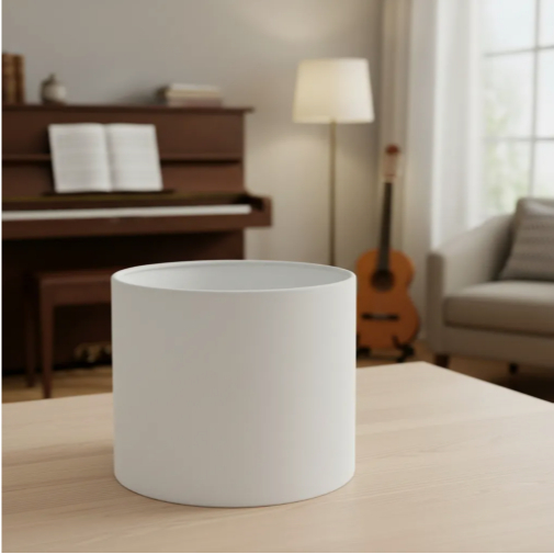 Cúpula luminaria Abajur 18x15x18cm Tecido Algodão Soquete nacional Ref 86 Cor bege branco Preto