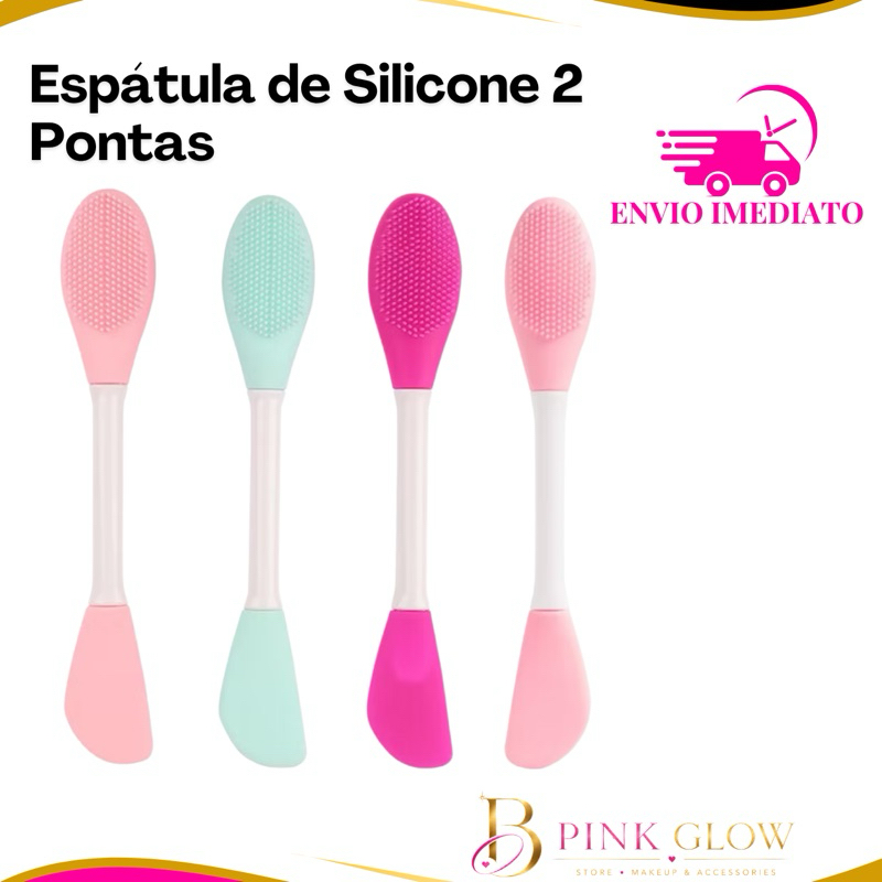 Espátula de Silicone 2 Pontas para Máscara Facial Esfoliação Facial Pincel Macio Aplicador de Cosméticos Skincare