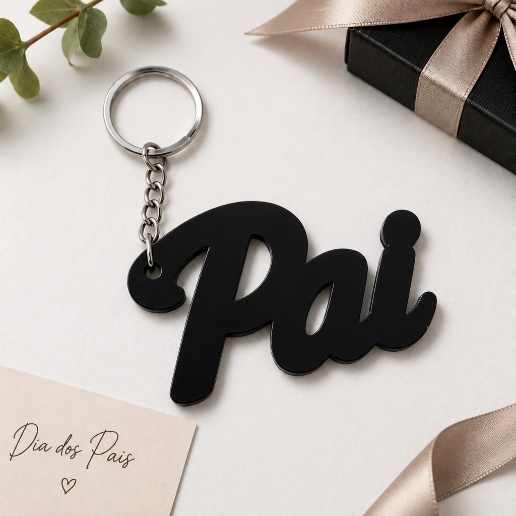 Kit  Chaveiro Pai Acrílico Dia dos Pais Mimo Lembrancinha Presente