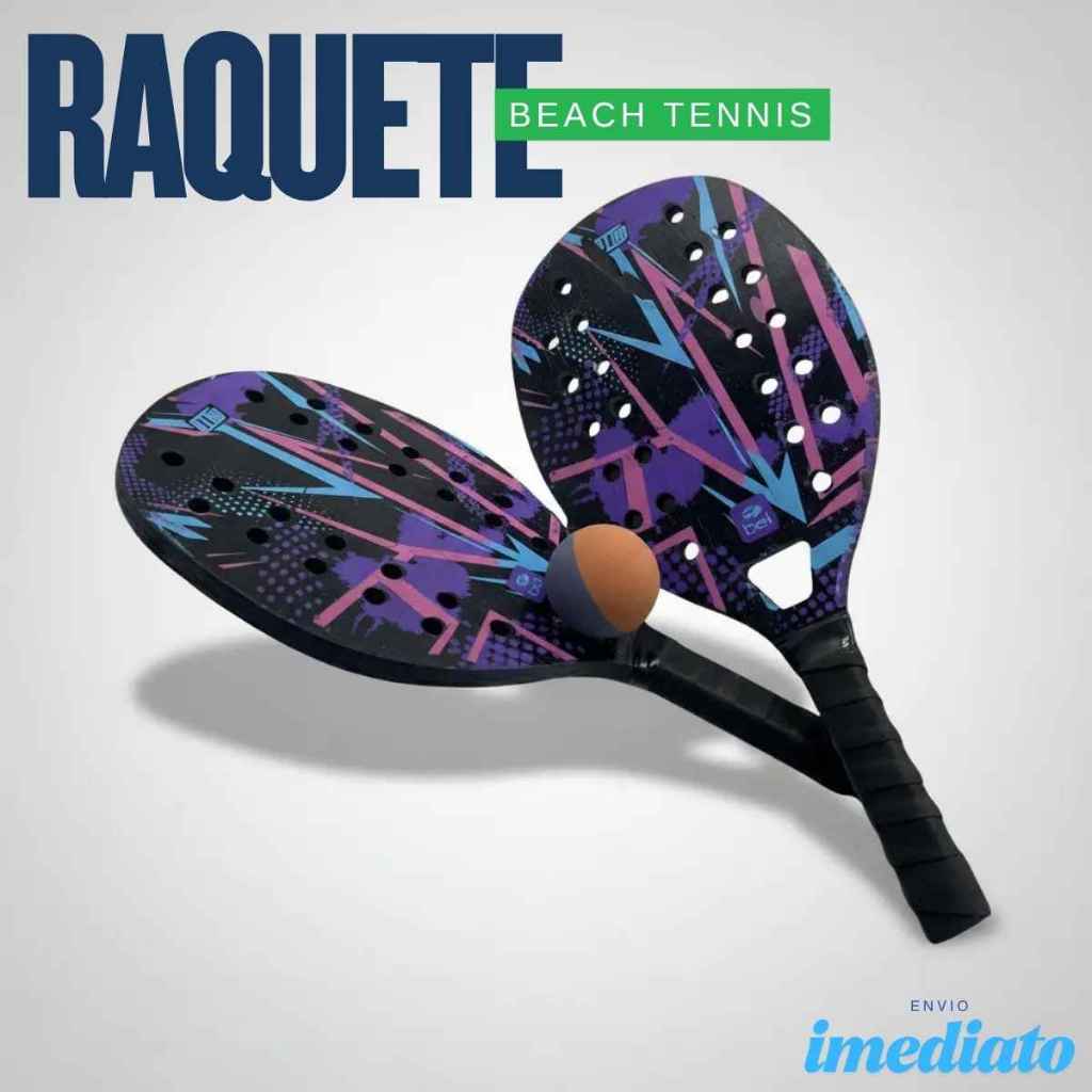 Kit 2 Raquetes Beach Tennis Drop Shot Praia C/ Bola Original diversão praia esporte lazer
