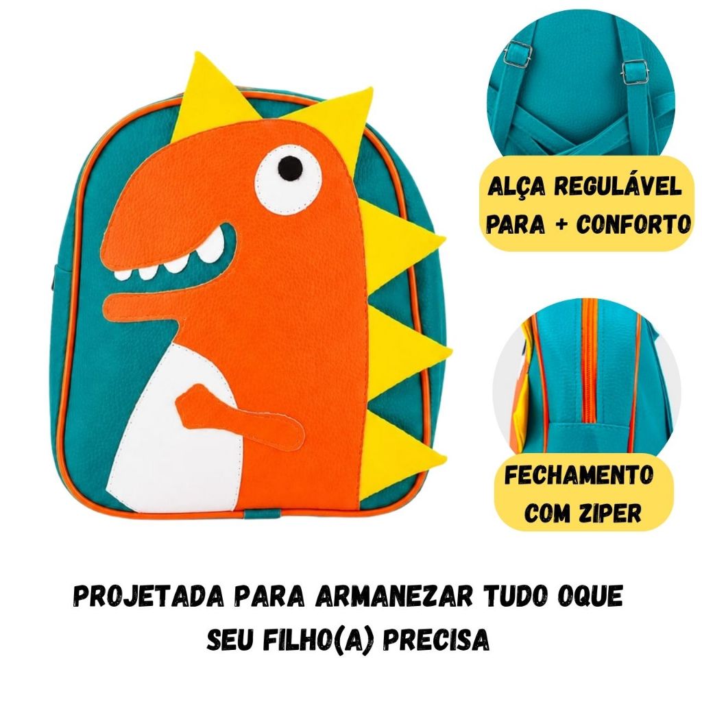 Mochila Infantil Menino com Alças Confortáveis | Leve, Resistente Passeio, Escola e Brincadeiras