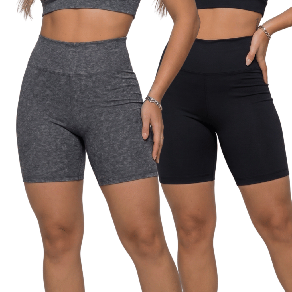 Bermuda Ciclista Feminina Suplex Academia Fitness Cintura Alta Compressão Treino Musculação Caminhada Corrida