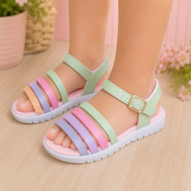 REF: 0038 Sandália Infantil De Tira Coloridas