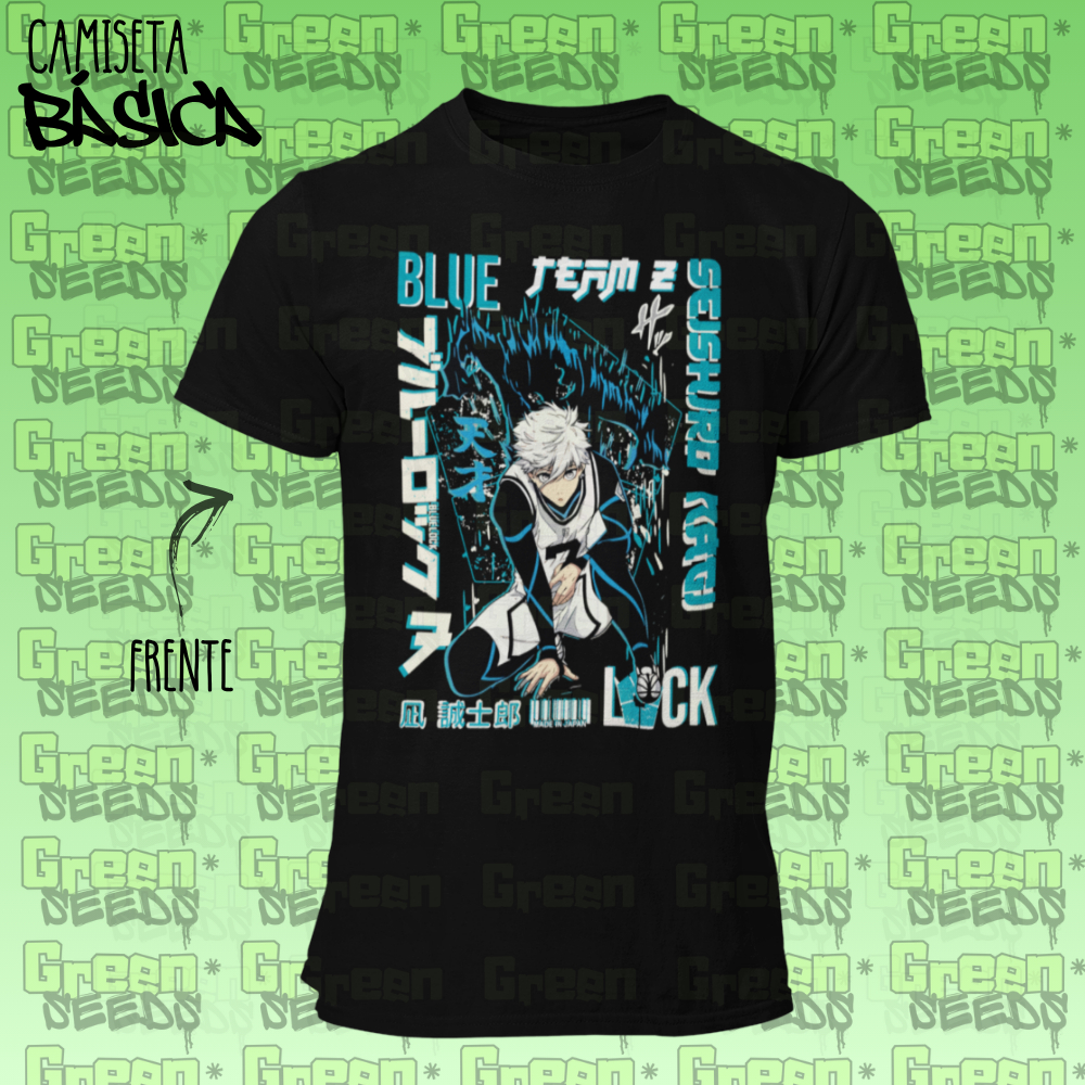 Camiseta Bluelock Seishiro Nagi Mangá Adulto e Infantil Geek Futebol Camisa Blusa Unissex 100% Algodão Anime