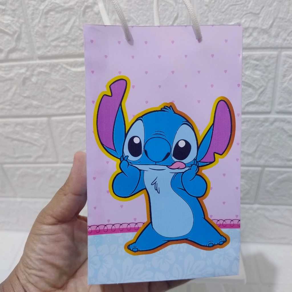 Sacolinha surpresa Personalizada STITCH Sacolinha de lembrancinha para Festa PEGUE E MONTE STITCH MENINA DEGRADÊ