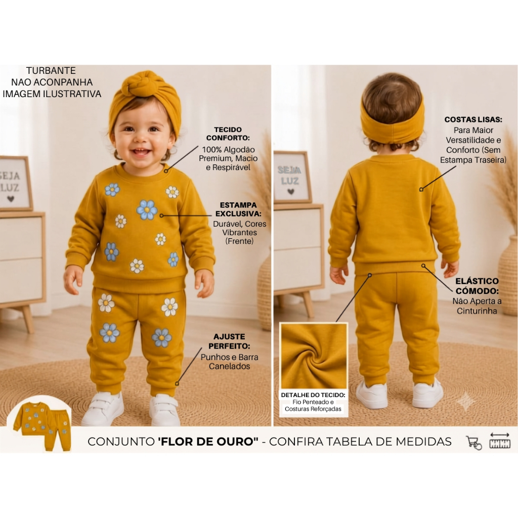 conjunto moletom flanelado feminino infantil  bebe  3 6 9 12 meses roupa inverno confortável abrigo de frio