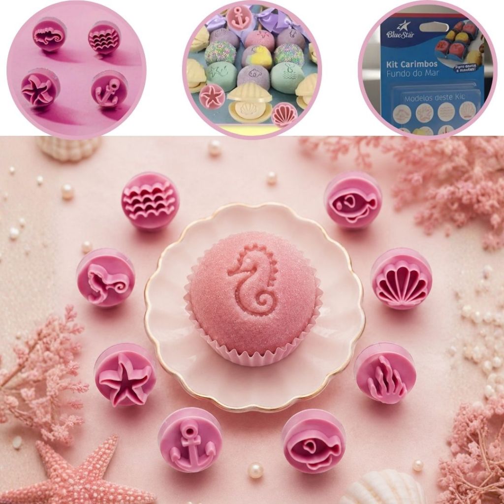KIT CARIMBOS FUNDO DO MAR -9 PEÇAS - (BLUE STAR)//(CHOCO)