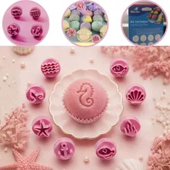 KIT CARIMBOS FUNDO DO MAR -9 PEÇAS - (BLUE STAR)//(CHOCO)