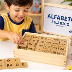 Alfabeto Silabico Em Madeira 360 Pçs Formando Sílabas Letras Palavras Brinquedo Educativo Pedagogico