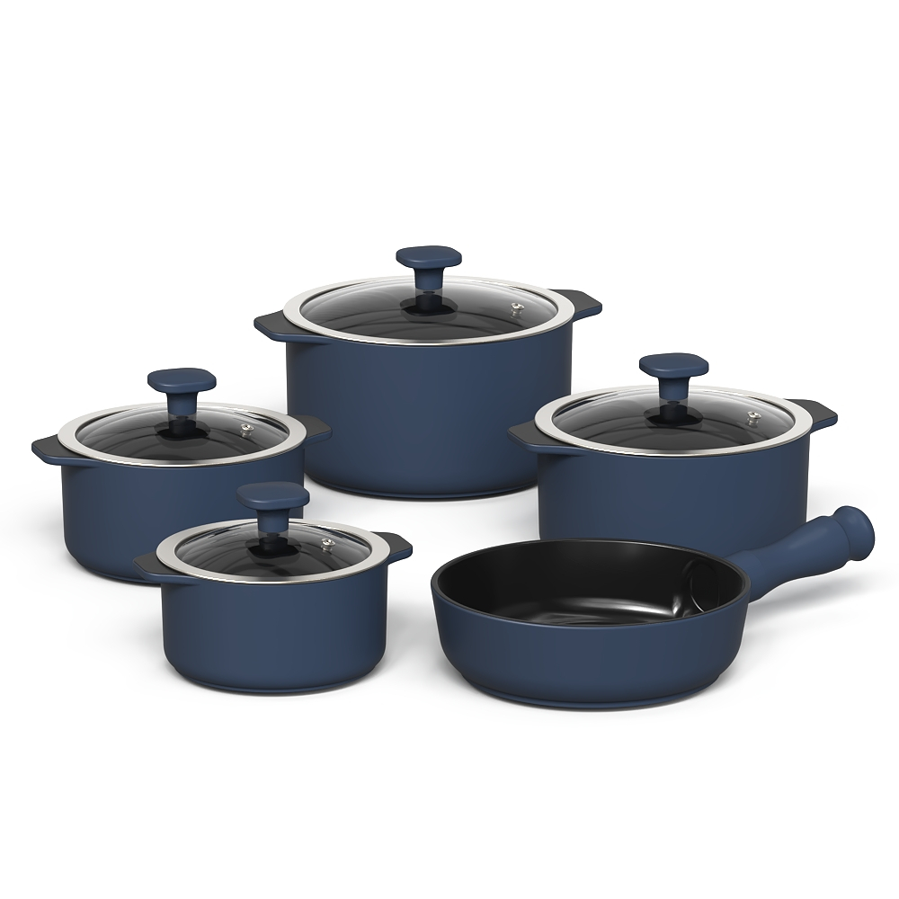 Jogo de Panelas Cerâmica Pura Ceraflame Slim 5 Peças Atóxica Indigo