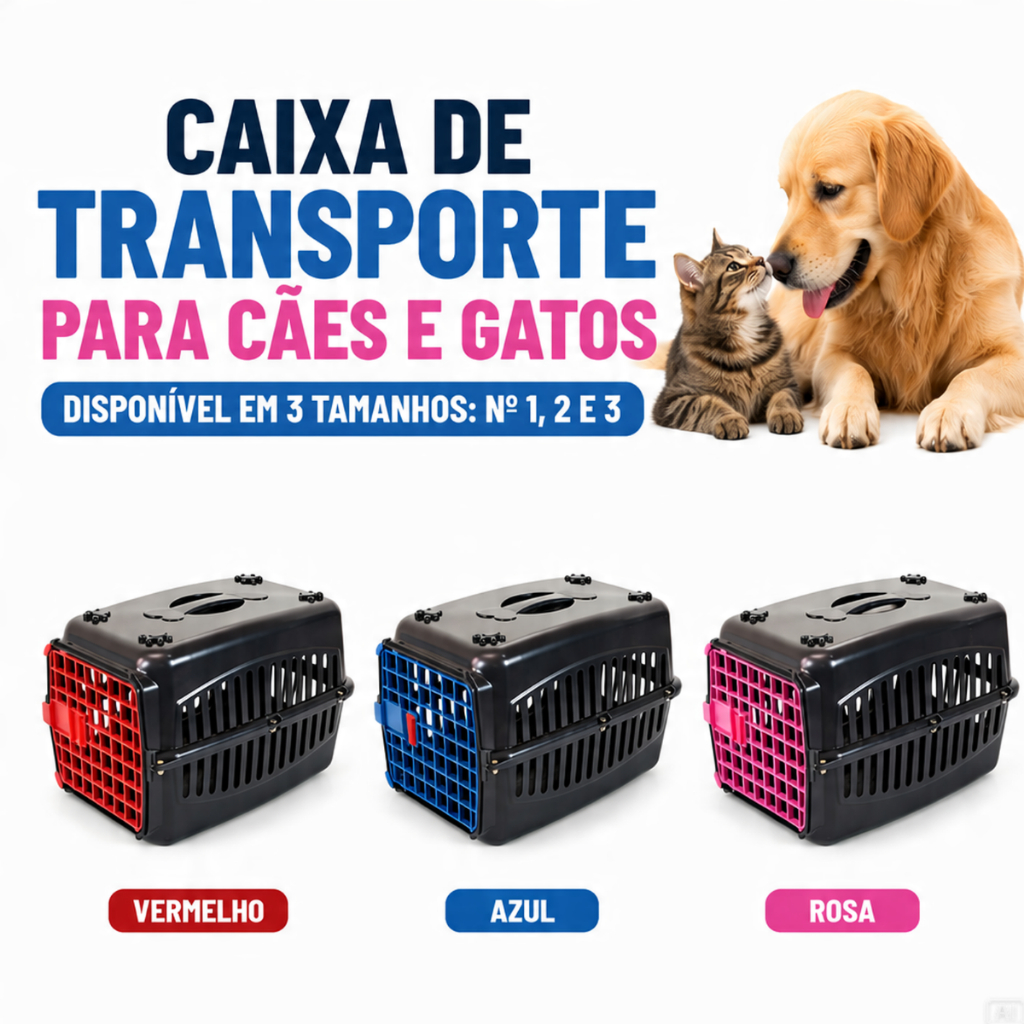 Caixa Casinha de Transporte para Gatos Cachorros Coelho Alça Reforçada Passeios com Segurança