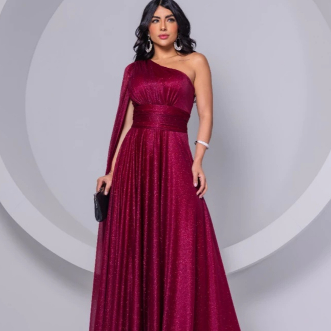 Vestido de Festa Longo Com uma Faixa Para Ocasiões Especiais para Casamento e Formatura Madrinha.
