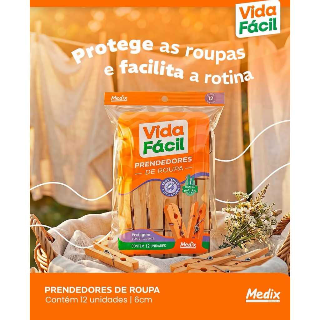 Prendedores  pregador de roupas em Bambu linha Premium