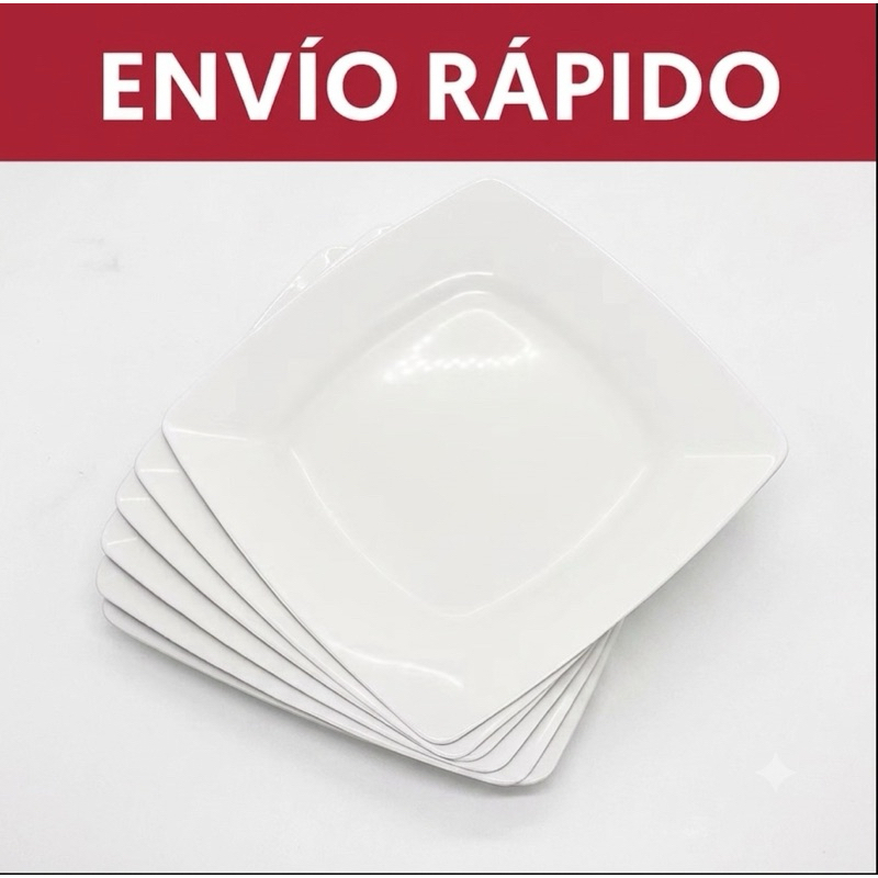 Kit 5 à 50 Pratos Quadrados Plástico branco resistentes churrascos refeições festas aniversários lavar