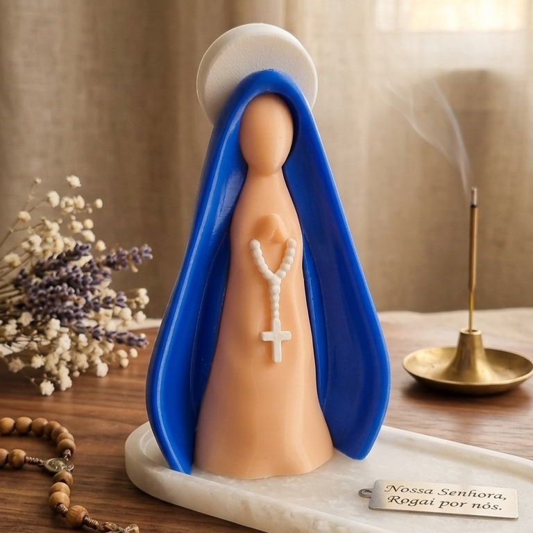 Imagem de Nossa Senhora Aparecida escultura decoração presente de batizado Decoração Santinha