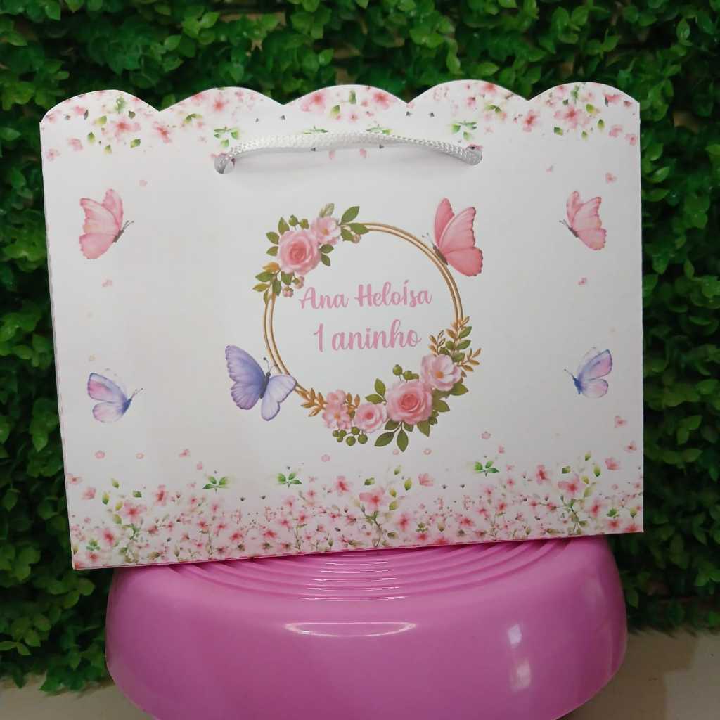 Kit Sacolinha personalizadas de festa infantil JARDIM,/Borboletas/Bolsa lembrancinha para aniversário, decoração