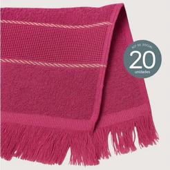 Kit 20 Unidades De Toalha De Mão Social Algodão Atacado Para Brinde 20x30 cm
