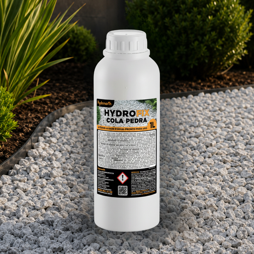 Cola Pedra 1L Hydrofix Hydronorth Fixador de Pedras Naturais Transparente Revestimentos Decorativos