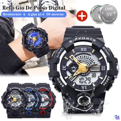 Relogio Masculino Digital Original A Prova Dágua 50M Com LED Brilha No Escuro Cronômetro Despertador