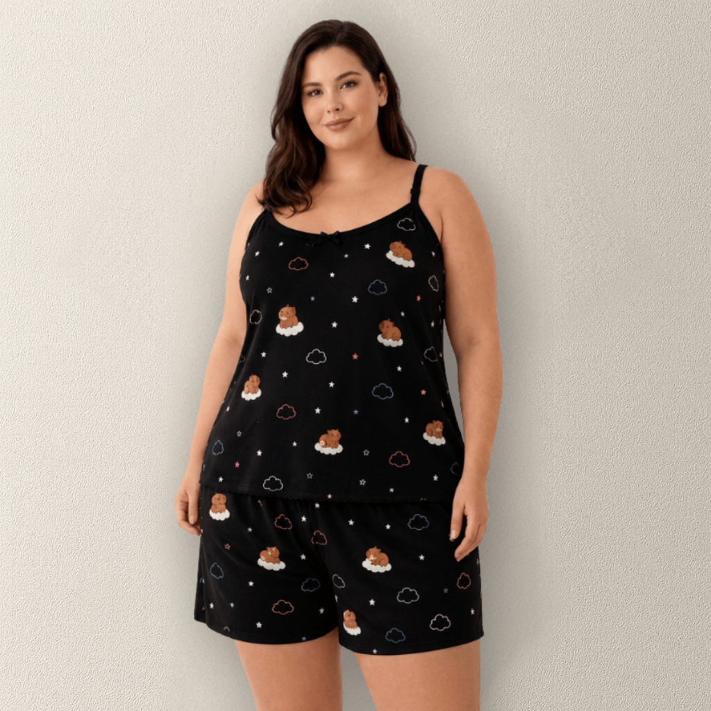 Pijama Feminino Plus Size Baby Doll Confortável W1339 — imagem 2 de 2