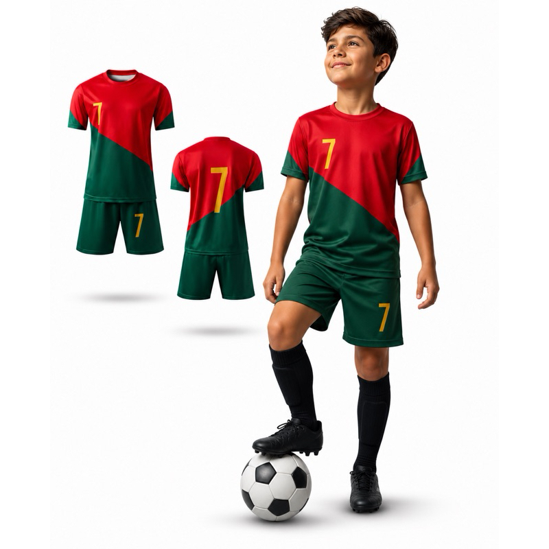 Kit Conjuntos infantil Versão Torcedor Europeu (Croá+Port)