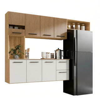 Armário de Cozinha Completo Sala de Jantar 180cm Aereo Com 7 Portas e Gavetas Com Nicho J…