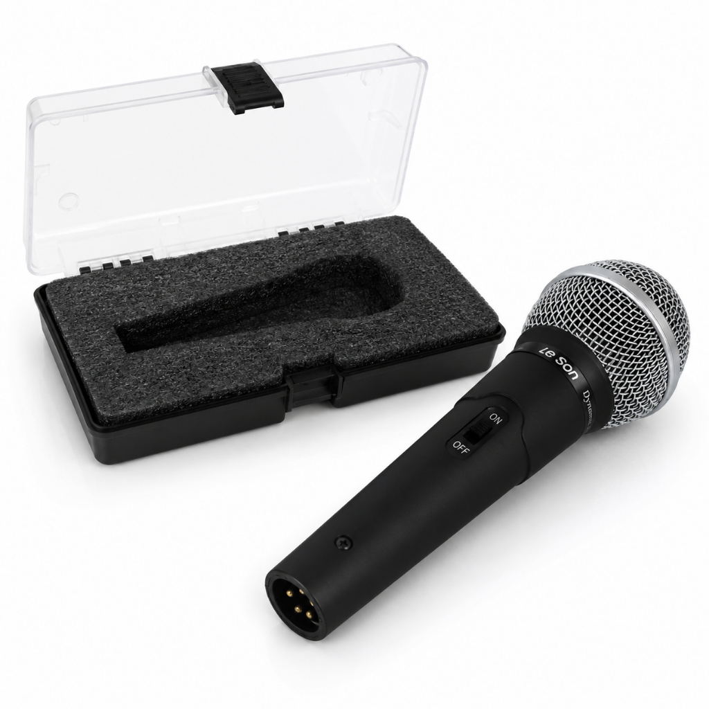 Microfone Dinâmico Cardioide unidirecional Le Son LS-50 com Case